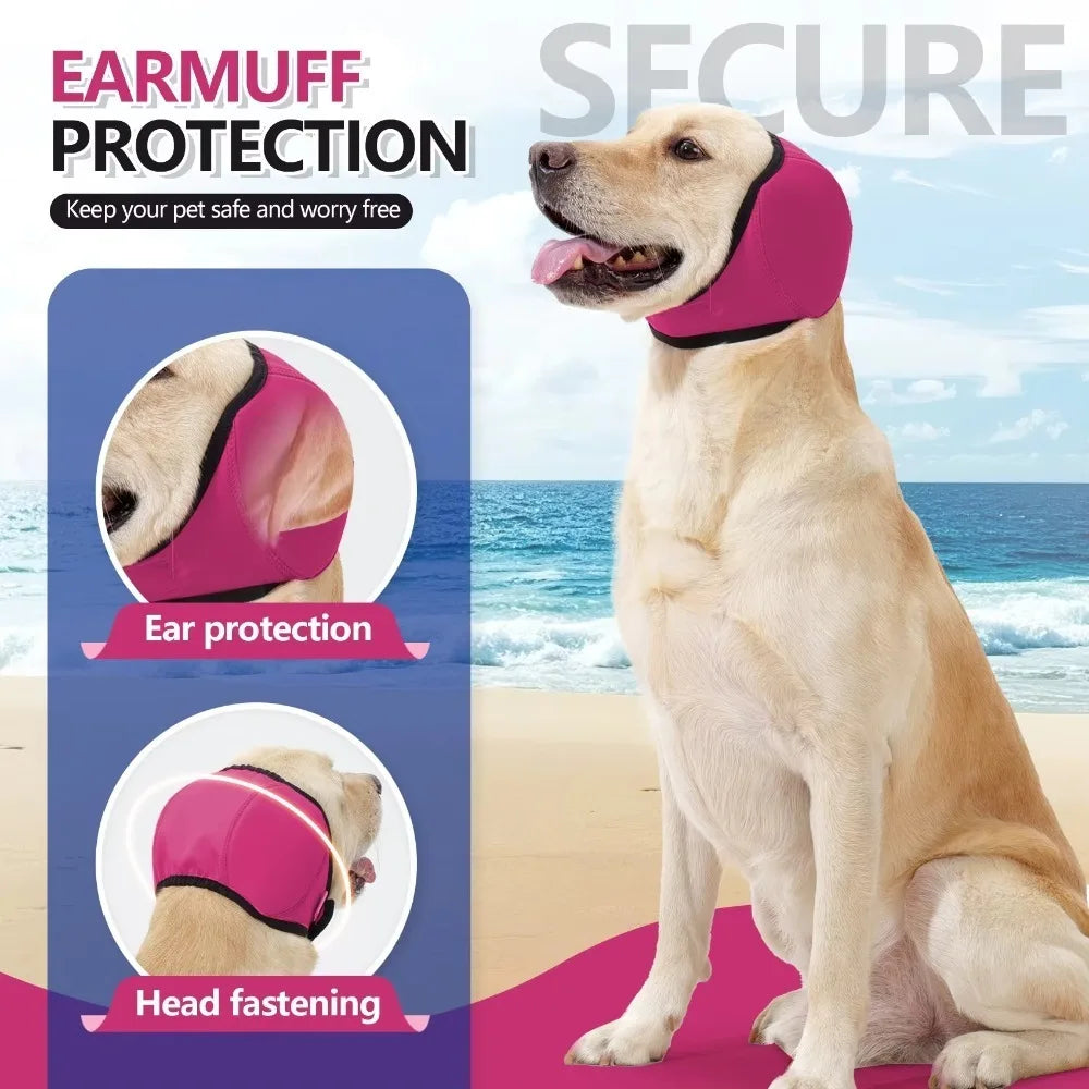 Dog Noise Cancelling Earmuffs – Calming Hearing Protection for Dogs | Waterproof & Adjustable Pet Head Cover