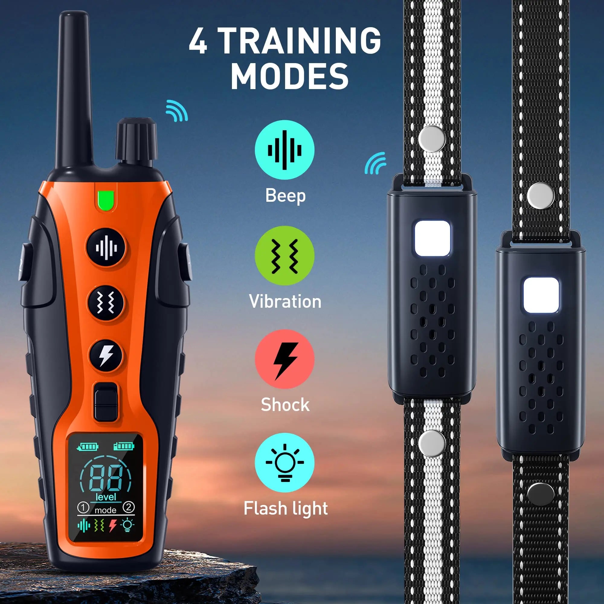 Dog Training Collar with Remote – 1000m Range, Waterproof & Rechargeable for Small, Medium & Large Dogs